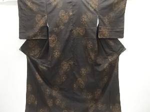 源氏車模様織り出し手織り真綿紬着物